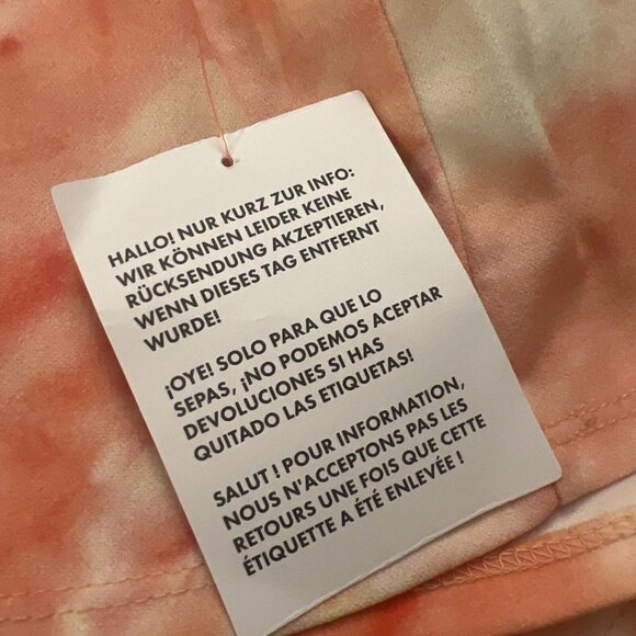 Asos Design NEW Corset Detail Drop Waist Midi Dress Pink Orange Tie Dye US 14 - Picture 7 of 10